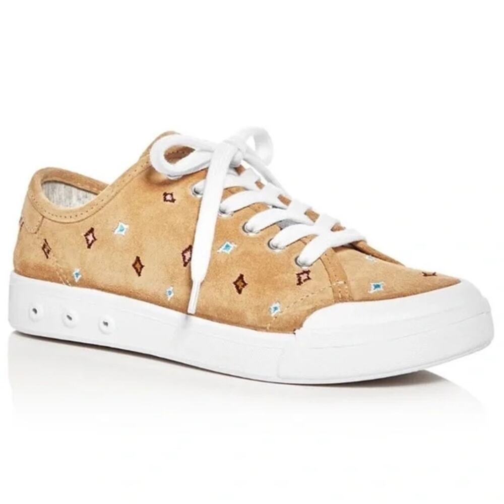 rag & bone Womens Sz 36 US-6 Standard Issue Dune Tan Embroidered Lace-Up Sneaker